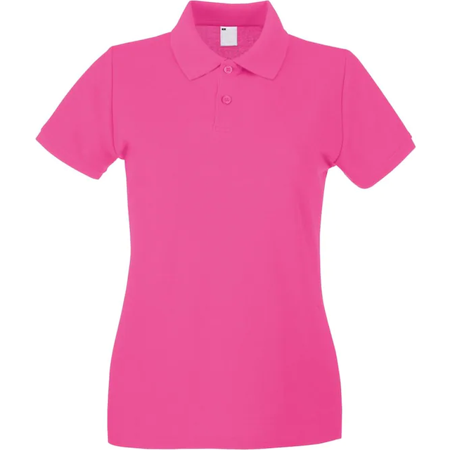 (2XL, Hot Pink) Womens/Ladies Fitted Short Sleeve Casual Polo Shirt