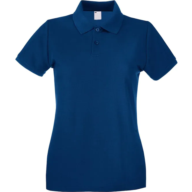 (2XL, Navy Blue) Womens/Ladies Fitted Short Sleeve Casual Polo Shirt
