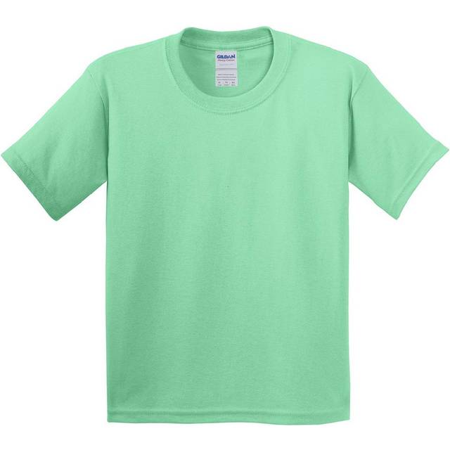 (L, Mint Green) Gildan Youth Unisex Heavy Cotton T-Shirt