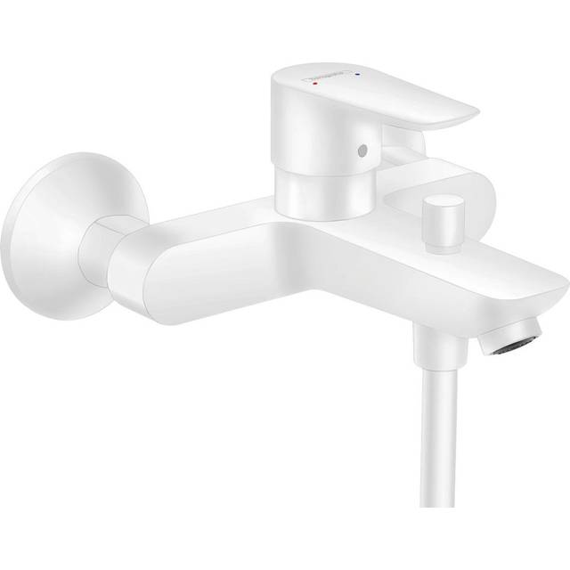 Talis e Single lever manual bath mixer for exposed installation, Matt white (71740700) - Hansgrohe