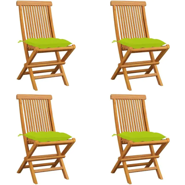 vidaXL Hopfällbara trädgårdsstolar 4 st massiv teak