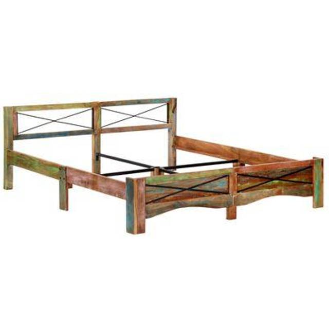 vidaXL Bed Frame without Mattress Solid Reclaimed Wood 180x200 cm Super King - Multicolour