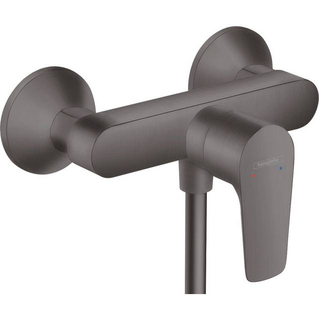 Talis e Single lever manual shower mixer for exposed installation, brushed black chrome (71760340) - Hansgrohe