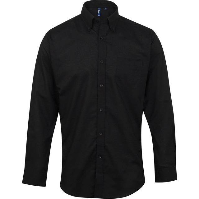 (16.5, Black) Premier Mens Signature Oxford Long Sleeve Work Shirt