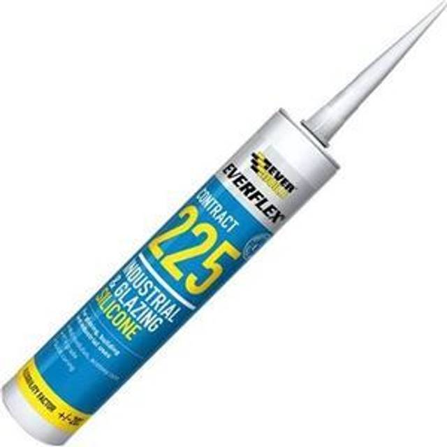 Everbuild 225 Industrial And Glazing Silicone White C3 Tube