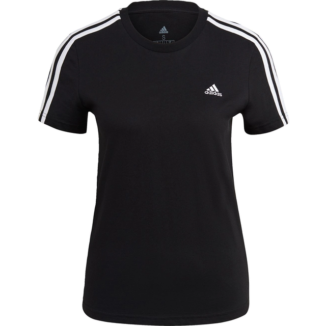 adidas Sportswear Essentials Slim 3-stripes T-shirt - Black/White, Black/White, Size 2Xs, Women - 2XS