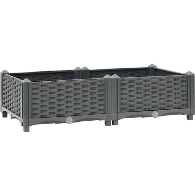 vidaXL Raised Bed 80x40x23 cm Polypropylene - Black