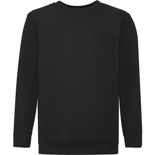 (5-6, Black) Fruit Of The Loom Childrens Unisex Set In Sleeve Sweatshirt