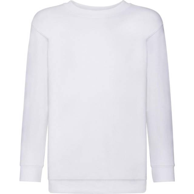 (12-13, White) Fruit Of The Loom Childrens Unisex Set In Sleeve Sweatshirt