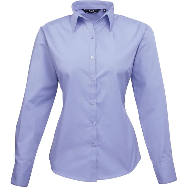 Premier Long Sleeve Poplin Blouse PR300 Light Blue 14 Colour: Light Bl
