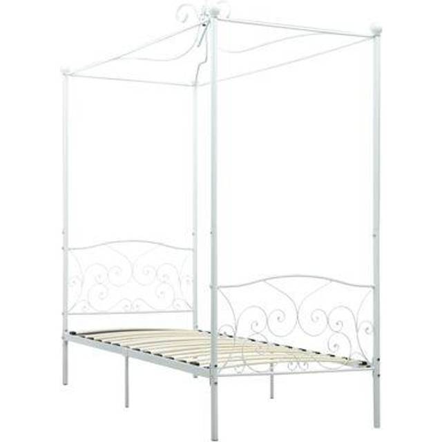 vidaXL Sänghimmel utan madrass grå metall 90x200 cm