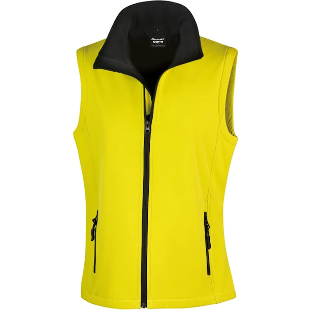 Result core womens/ladies printable full zip softshell bodywarmer rw3698