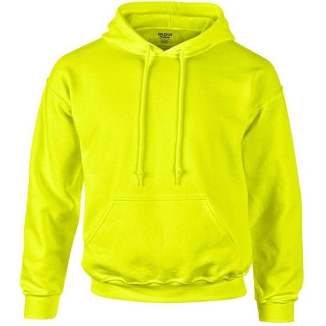 (S, New Safety Green) Gildan Heavyweight DryBlend Adult Unisex Hooded Sweatshirt Top / Hoodie (13 Colours)