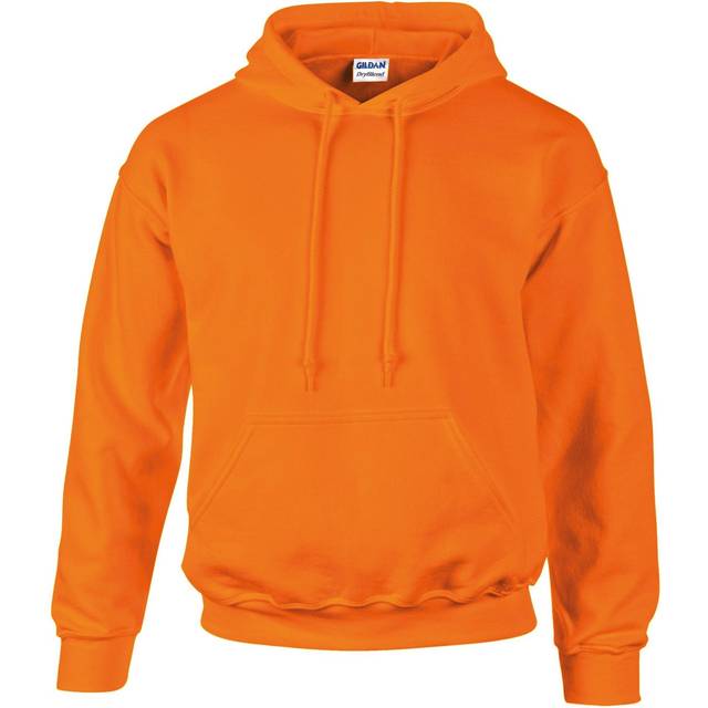 (L, Safety Orange) Gildan Heavyweight DryBlend Adult Unisex Hooded Sweatshirt Top / Hoodie (13 Colours)