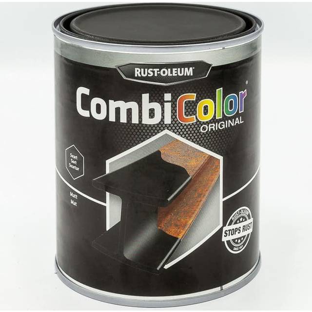 Rust-Oleum CombiColor Original Satin, Jet Black - 9005 750ml, All in One Metal Paint , Paints