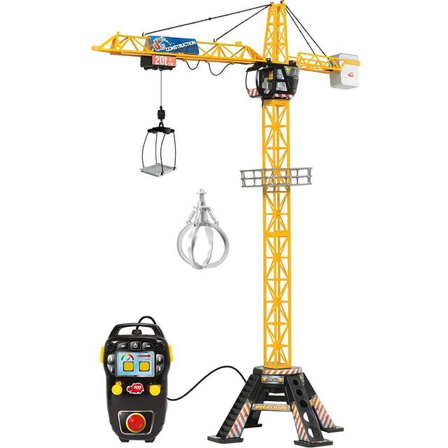 Dickie Toys 201139012 - Mega Lyftkran - Styrkontroll, Roterande Kranhytt, 120 cm, Från 3 år