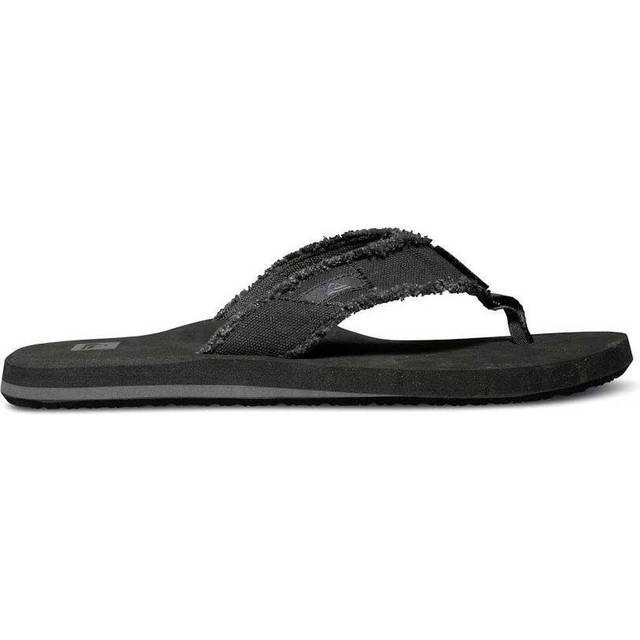 (UK 8) Quiksilver Monkey Abyss Flip Flops - Black / Black / Brown