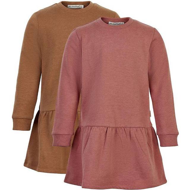Minymo Klänning - 2-pack - Canyon Rose/Brun - Minymo - 1 år (80) - Klänning