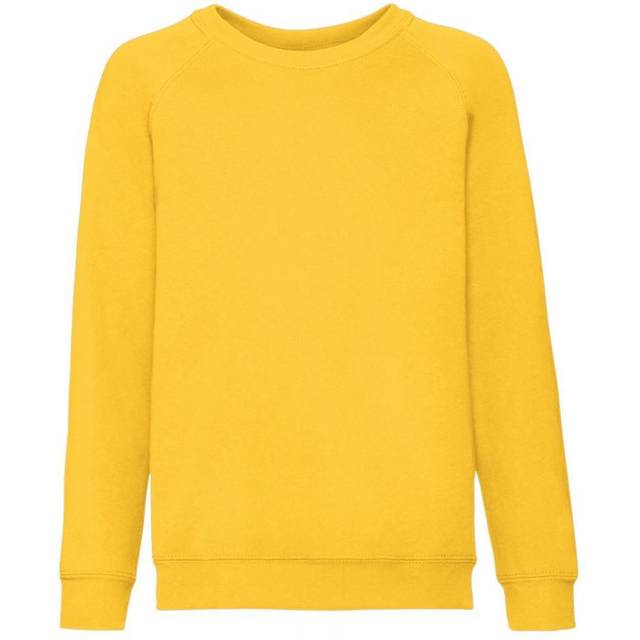 (7-8, Sunflower) Fruit Of The Loom Childrens Unisex Raglan Sleeve Sweatshirt