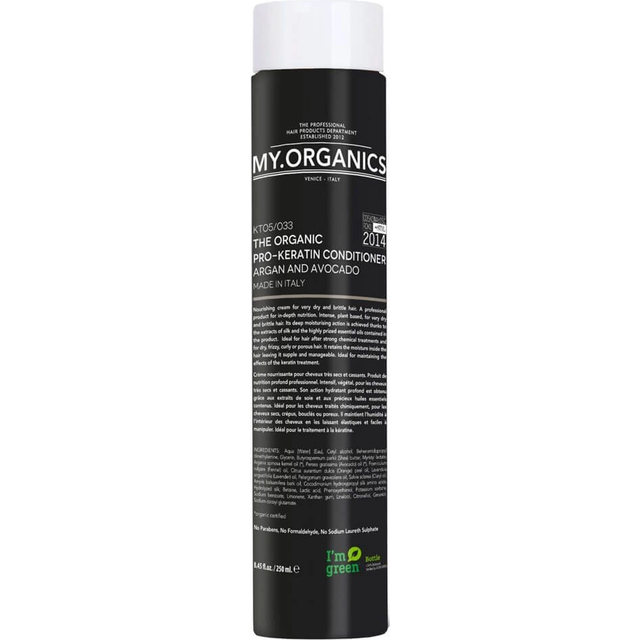 The Organic Pro-Keratin Conditioner Argan and Avocado 250ml