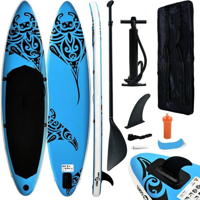 vidaXL SUP-bräda uppblåsbar 320x76x15 cm grön