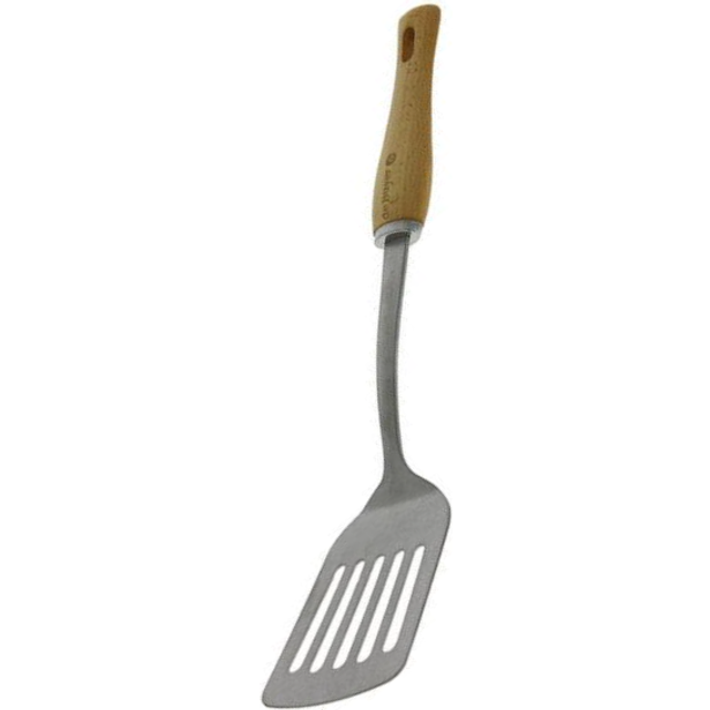 de Buyer B Bois slotted turner - stainless steel with wooden handle
