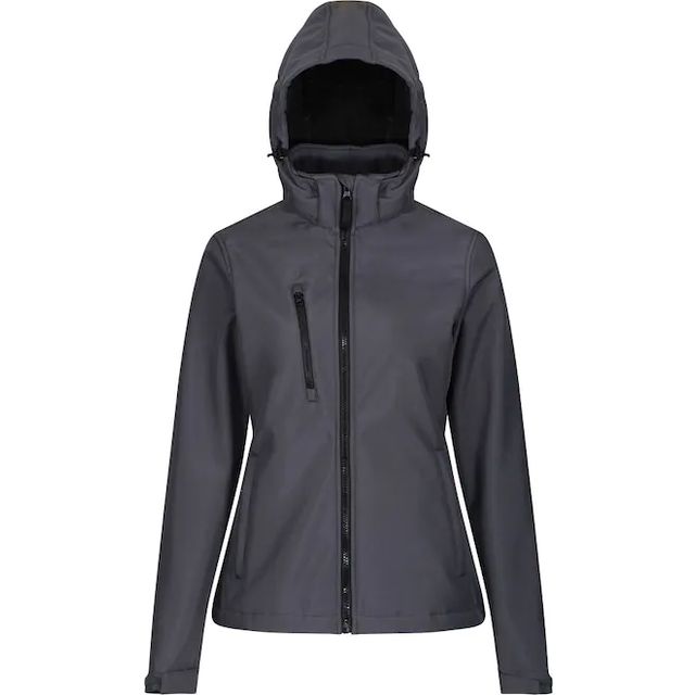 (12 UK, Seal Grey/Black) Regatta Womens/Ladies Venturer 3 Layer Membrane Soft Shell Jacket