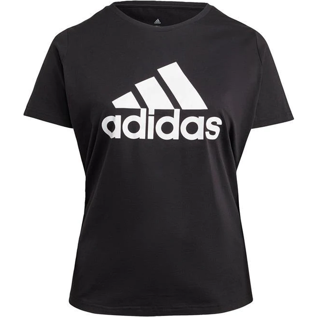 adidas Kvinnor Essentials Logo Tee (Plus Size), Black/White, XL Plus