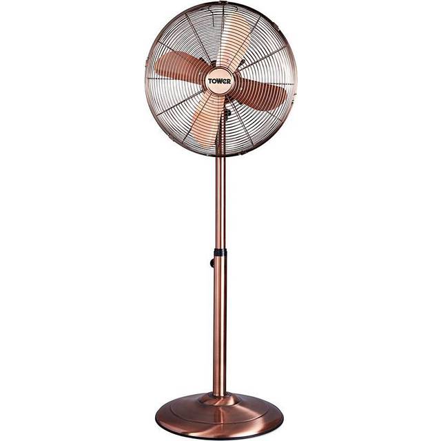 TOWER T637000C Portable 16” Pedestal Fan - Copper, Silver/Grey