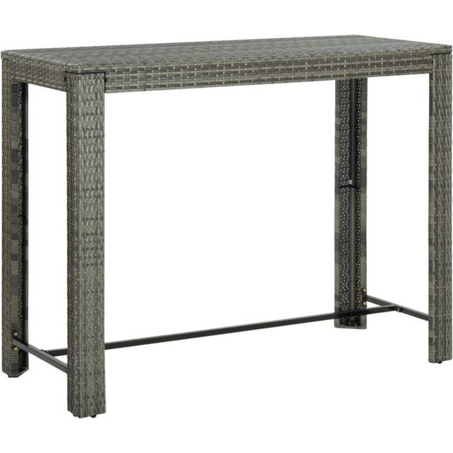 vidaXL Garden Bar Table Brown 140.5x60.5x110.5 cm Poly Rattan, Brown