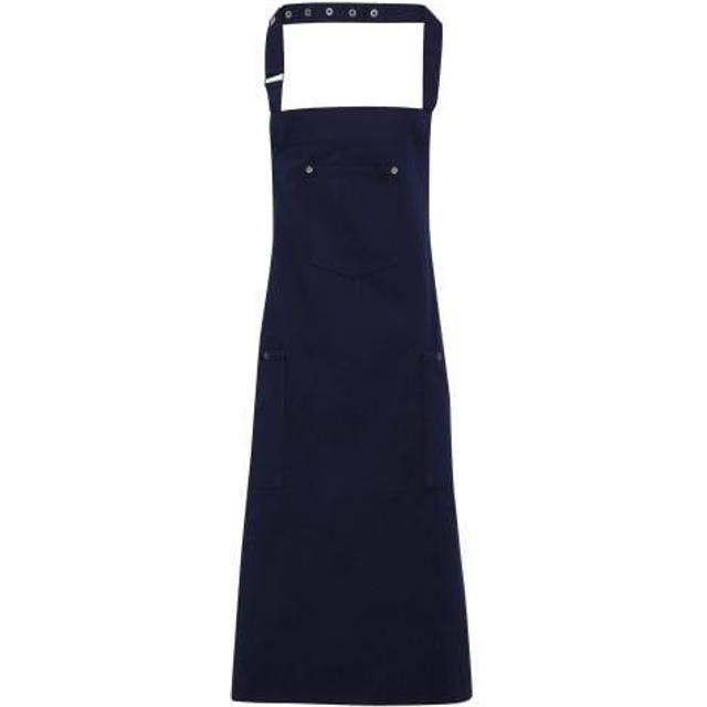 (One Size, Black) Premier Unisex Chino Cotton Bib Apron