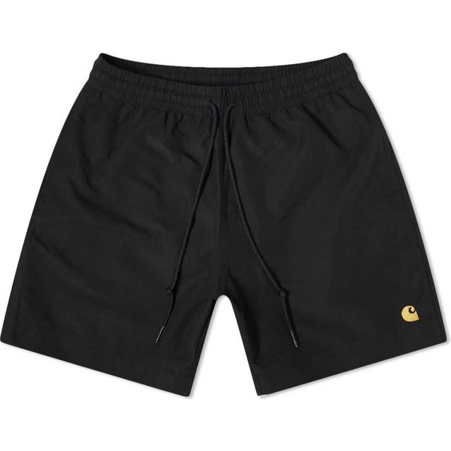 Carhartt Work In Progress Black Chase Swim Shorts - 00F Black / Gold - XS