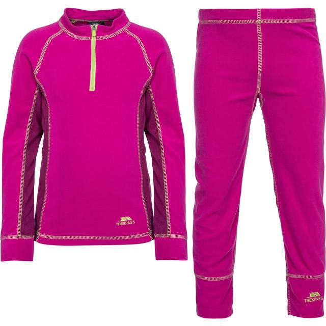 (2-3 Years, Azalea X) Trespass Childrens/Kids Bubbles Fleece Top And Bottom Base Layers