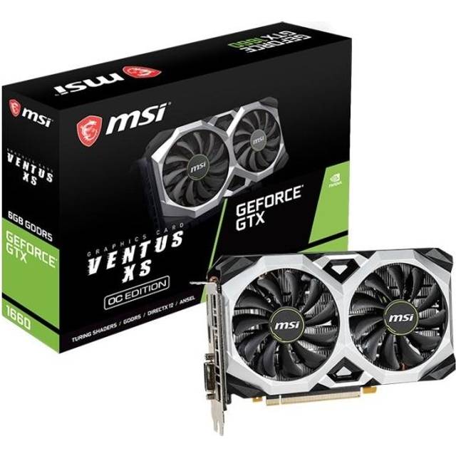 MSI GeForce GTX 1660 VENTUS XS Grafikkort, Svart, Silver, 6 GB