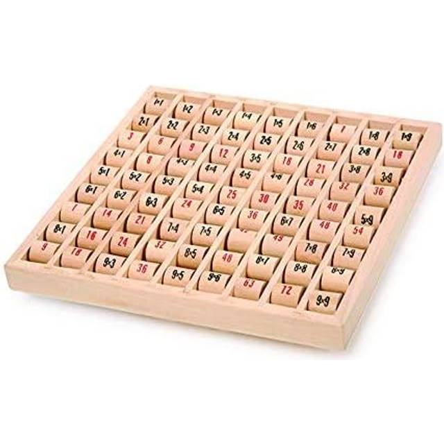 Multiplication Table Made of Wood, Learning Game Calculating Board