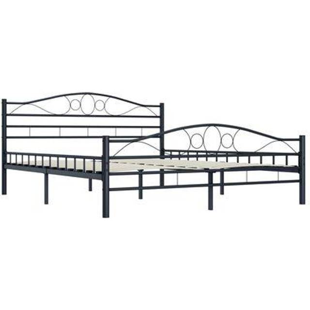 Sängram utan madrass vit metall 200x200 cm