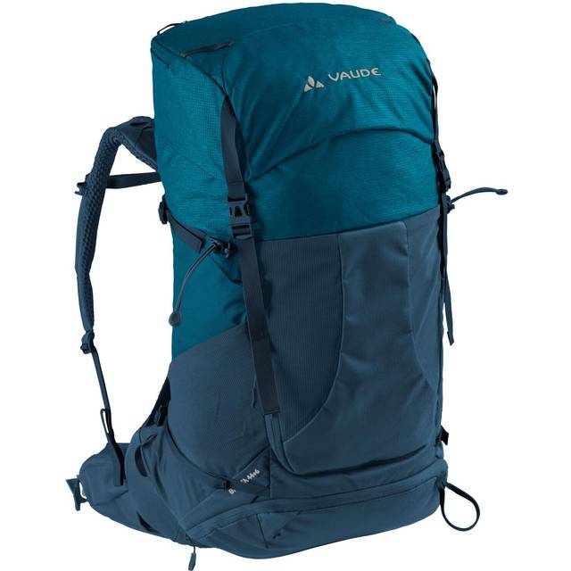 VAUDE Vandringsryggsäck Brenta 44+6l, vattenavvisande ryggsäck för kvinnor och män, bekväm vandringsryggsäck med integrerat regnskydd, praktisk fackuppdelning