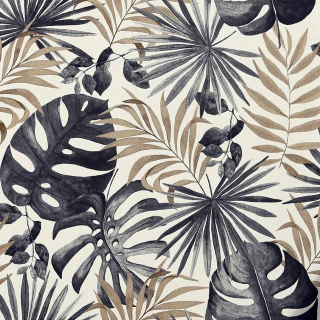 Jungle Wallpaper - Black and Gold - Arthouse