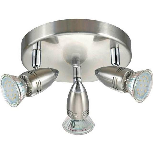 Eglo - Magnum - 3 Light Adjustable Spotlight Chrome, Satin Nickel, GU10