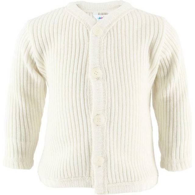 Naturfarvet cardigan i heavy uld