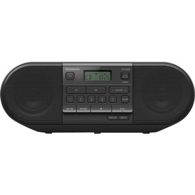 Panasonic RX-D500EG-K CD Boom Box (Radio FM, CD-spelare, nät- och batteridrift, sömntimer) svart