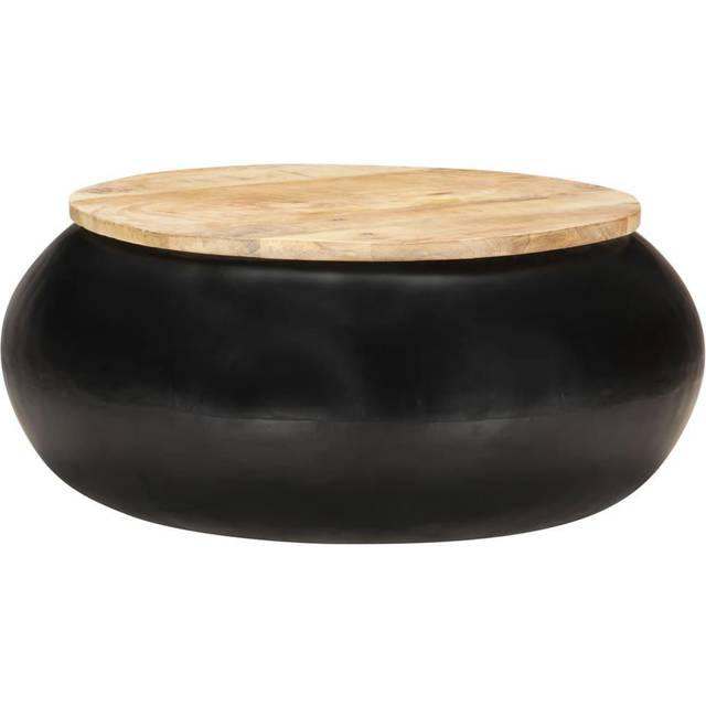 vidaXL Coffee Table Grey 68x68x30 cm Solid Mango Wood - Brown