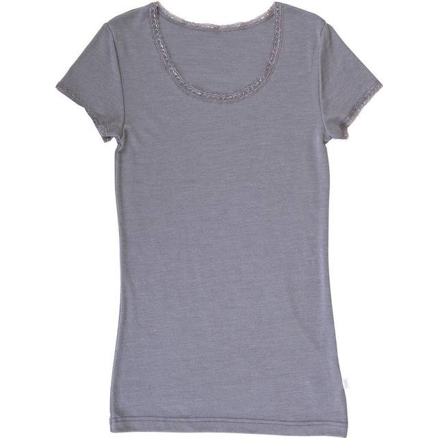 Joha uld silke t-shirt med blonde kant grå X-Large