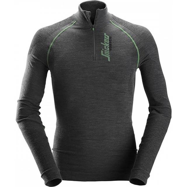 Snickers FlexiWork Seamless Wool LS HZ Shirt Anthracite Melange Size: