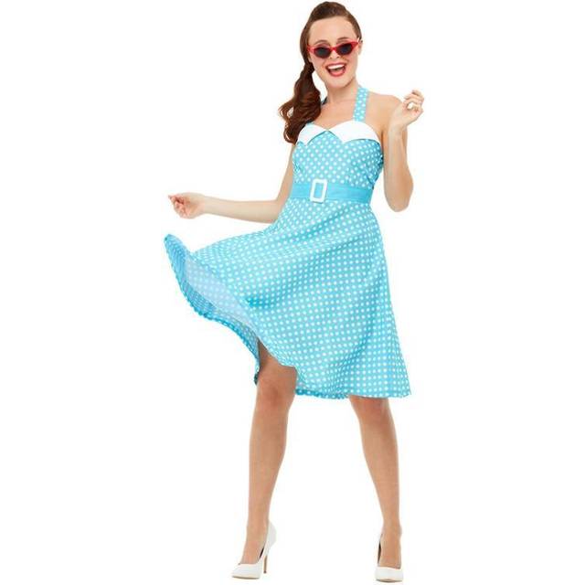 Womens 1950s Pin Up Fancy Dress Costume Size 12 - 14