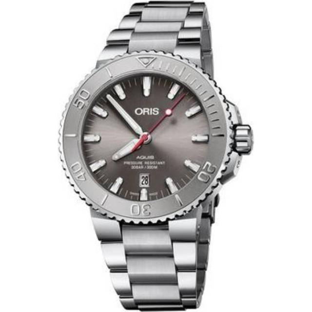 Oris Mens Aquis Date Relief Bracelet Watch 01 733 7730 4153-07 8 24 05PEB - Silver