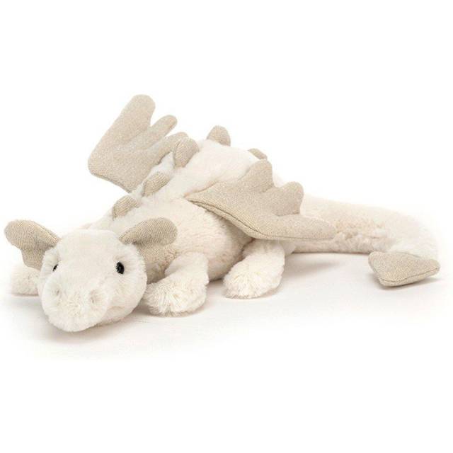 Jellycat Small Snow Dragon Soft Toy - cream/white - one size