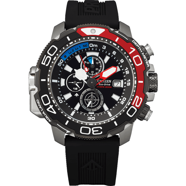 Citizen Promaster Marine Mens Black Watch BJ2167-03E Rubber - One Size