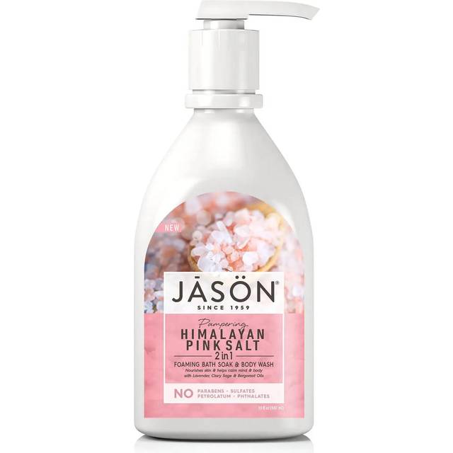 Jason Natural, 2 in 1 Body Wash + Foaming Bath & Bath, Pampering Himalayan Pink Salt, 30 fl oz (887 ml)