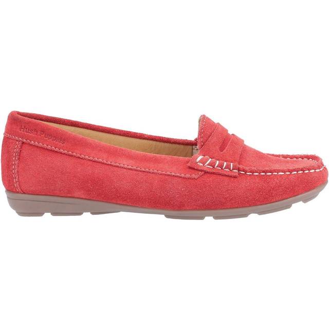 Hush Puppies Womens Margot Lightweight Slip On Loafer Shoes - Red Leather - Size 4 (UK Shoe)